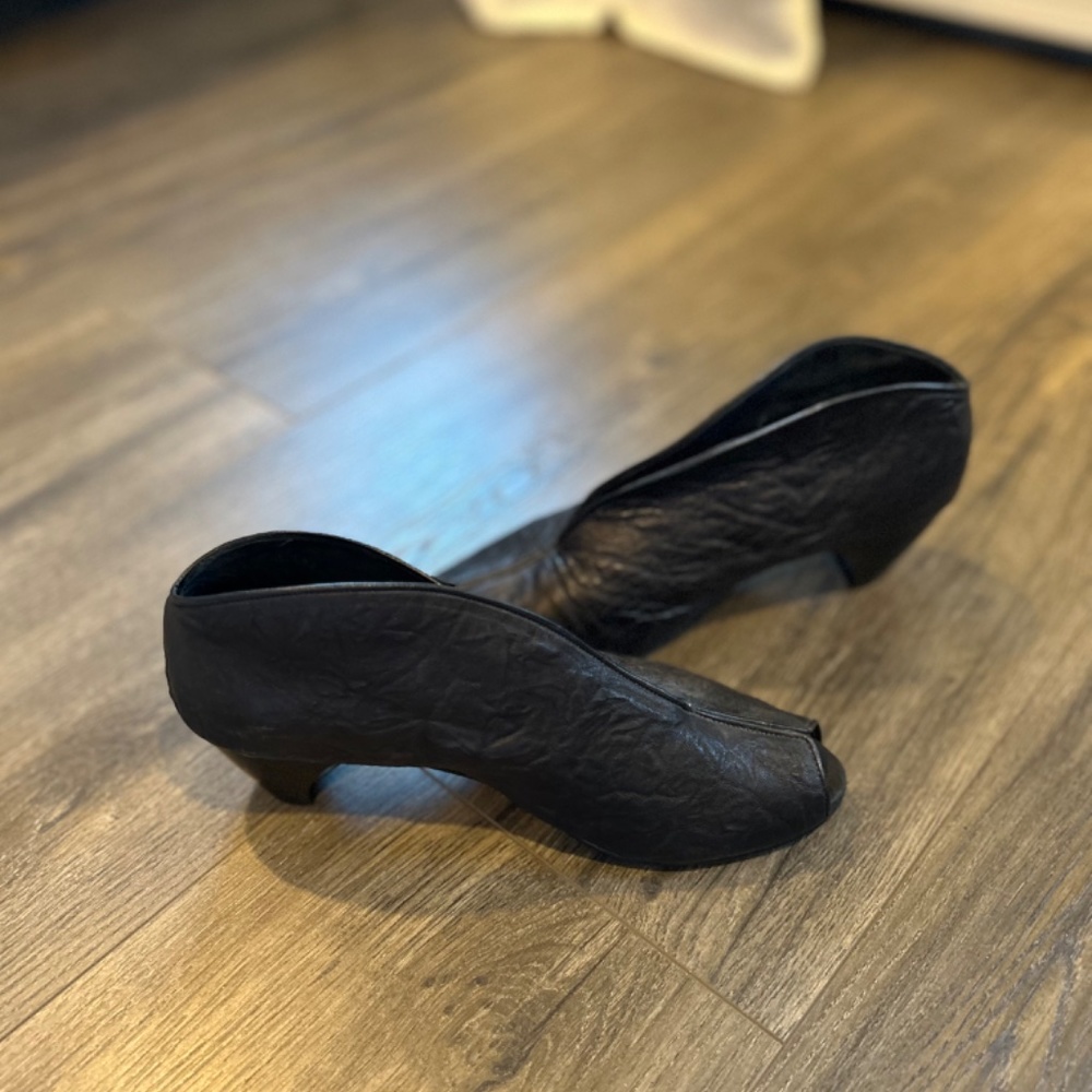 Salpy Butter Soft Black Open Toe Booties - image 4